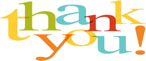 Colorful Thank You Text PNG image