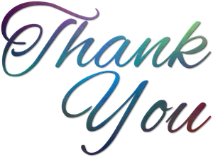 Colorful Thank You Text PNG image