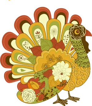 Colorful Thanksgiving Turkey Illustration PNG image