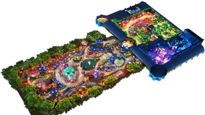 Colorful Theme Park Isometric View PNG