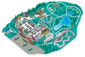 Colorful Theme Park Map Illustration PNG