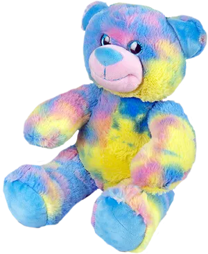 Colorful Tie Dye Teddy Bear PNG image
