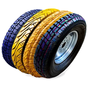 Colorful Tire Tracks PNG Yjs50