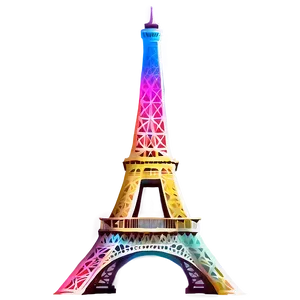 Colorful Torre Eiffel Lights PNG Hur PNG