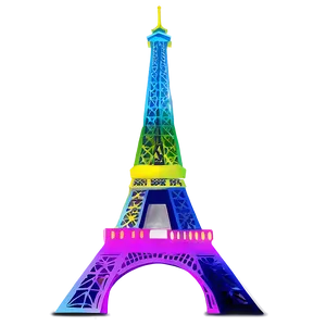 Colorful Torre Eiffel Lights Png Rsn80 PNG image