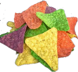 Colorful Tortilla Chips Pile PNG image