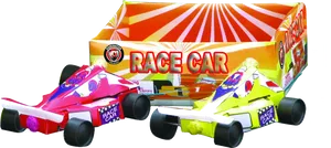 Colorful Toy Race Cars Packaging PNG image