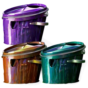 Colorful Trash Bin Concept PNG 05252024