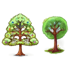Colorful Tree Sketch PNG 10 PNG