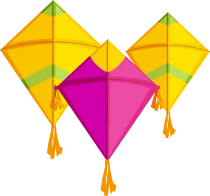 Colorful Triangular Kites Illustration