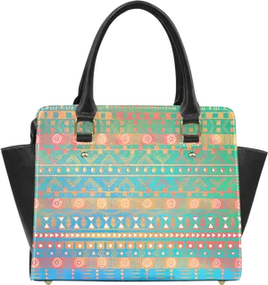 Colorful Tribal Pattern Tote Bag PNG image