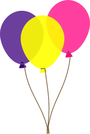 Colorful Trio Balloons Vector