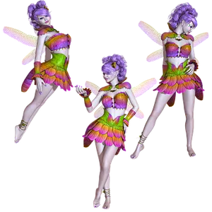 Colorful_ Trio_of_ Fairies PNG image