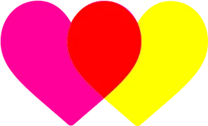 Colorful Triple Hearts PNG image