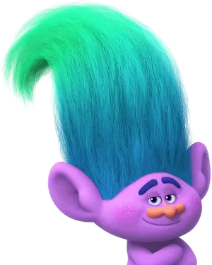 Colorful Troll Character Smiling PNG image