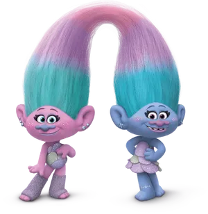 Colorful Trolls Characters PNG image
