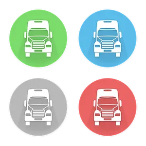 Colorful Truck Icons Set