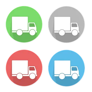 Colorful Truck Icons Set