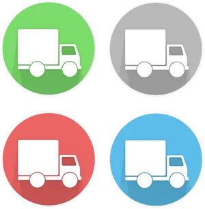 Colorful Truck Icons Set