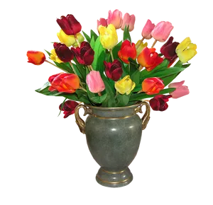Colorful_ Tulips_in_ Vase.png PNG image