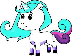 Colorful Unicorn Cartoon PNG image