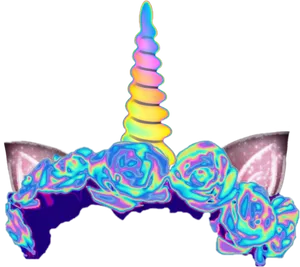 Colorful Unicorn Hornand Ears PNG image