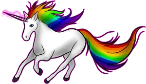 Colorful Unicorn Illustration PNG image