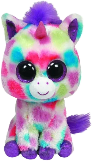 Colorful Unicorn Plush Toy PNG image