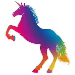 Colorful Unicorn Silhouette PNG 06282024 PNG