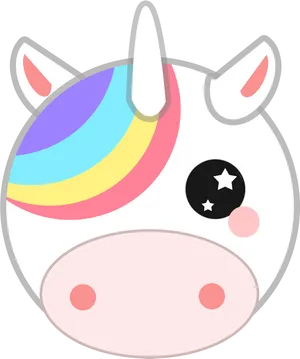 Colorful Unicorn Sticker Design PNG image