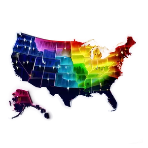 Colorful Usa Map Png Ial PNG image