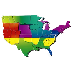 Colorful Usa Map PNG Roe PNG