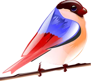 Colorful Vector Bird Illustration PNG image