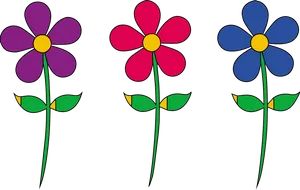 Colorful Vector Daisies PNG image