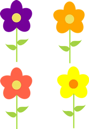 Colorful Vector Flowers Illustration