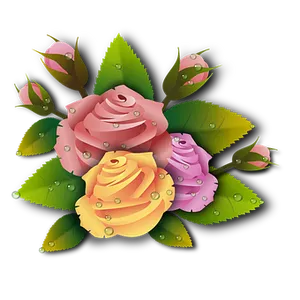 Colorful Vector Roses Illustration PNG image