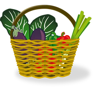 Colorful Vegetable Basket Illustration