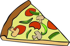 Colorful Vegetable Pizza Slice Clipart PNG image