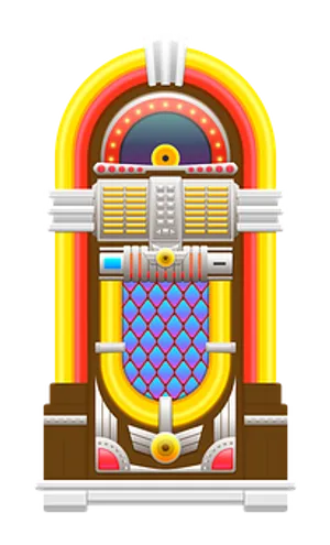 Colorful Vintage Jukebox Illustration PNG