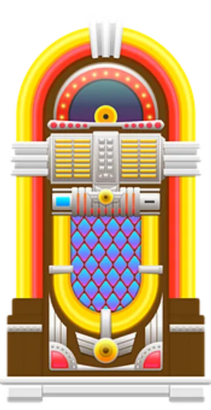 Colorful Vintage Jukebox Illustration PNG image