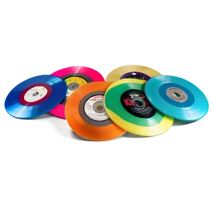 Colorful Vinyl Discs PNG 05242024