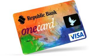 Colorful Visa Debit Card PNG image