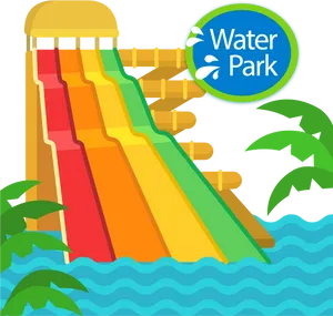 Colorful Water Slide At Park Illustration PNG image