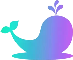 Colorful Whale Cartoon Clipart PNG image