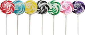 Colorful Whirly Pop Lollipops PNG