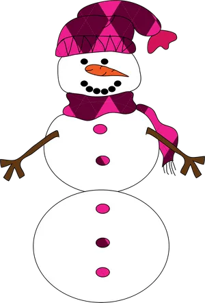 Colorful Winter Snowman Illustration