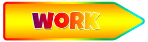 Colorful Work Arrow Sign PNG image