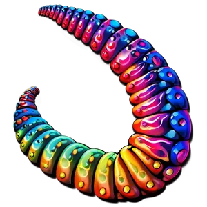 Colorful Worm Art Png Dco PNG image