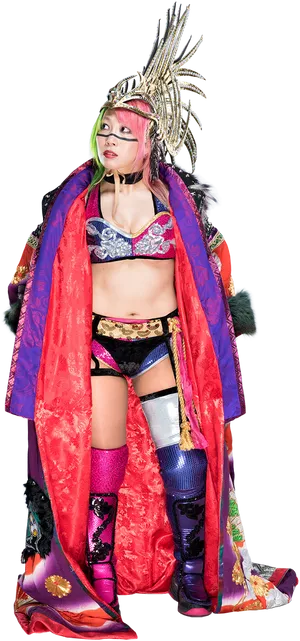 Colorful Wrestler Costume Portrait PNG image