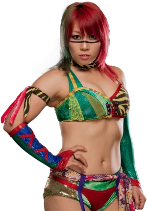 Colorful Wrestler Portrait PNG image